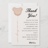 可愛い茶色の私たちは赤ちゃんシャワーを待つことができる サンキューカード (正面)