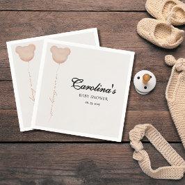 可愛い茶色の私たちは赤ちゃんシャワーを待つことができる スタンダードカクテルナプキン