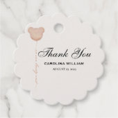 可愛い茶色の私たちは赤ちゃんシャワーを待つことができる フェイバータグ (正面)