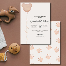 可愛い茶色の私たちは赤ちゃんシャワーを待つことができる 招待状