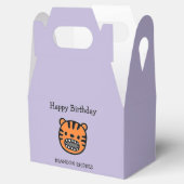 可愛い茶色の虎の顔紫 フェイバーボックス (オープン)