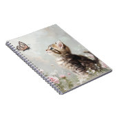 可愛い茶色の虎猫蝶の子猫 ノートブック (右側)