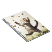 可愛い茶色の虎猫蝶の子猫 ノートブック (右側)