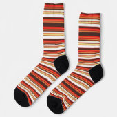 可愛い茶色の赤ストライプ色 ソックス (左)