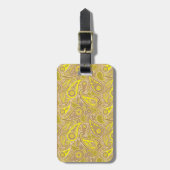 可愛い茶色の黄色のペイズリーパターンCase-Mate iPhone ラゲッジタグ (正面縦)