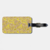 可愛い茶色の黄色のペイズリーパターンCase-Mate iPhone ラゲッジタグ (裏面横)