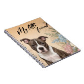 可愛い茶色の（犬）スタッフォードテリアの子犬 ノートブック (右側)