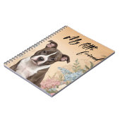 可愛い茶色の（犬）スタッフォードテリアの子犬 ノートブック (左側)