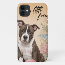 可愛い茶色の（犬）スタッフォードテリアパピー、かわいいb iPhone 11 ケース