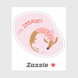 可愛い茶色図解入りの、写真付きのの犬ライトピンク シール