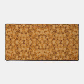 可愛い茶色葉の柄 デスクマット (正面)