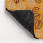 可愛い茶色葉の柄 マウスパッド (コーナー)