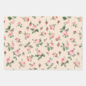 可愛い薔薇 フラワーピンク ピーチクリーム ブライダルシャワー ラッピングペーパーシート (正面2)