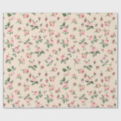 可愛い薔薇 フラワーピンク ピーチクリーム ブライダルシャワー ラッピングペーパー (フラット)