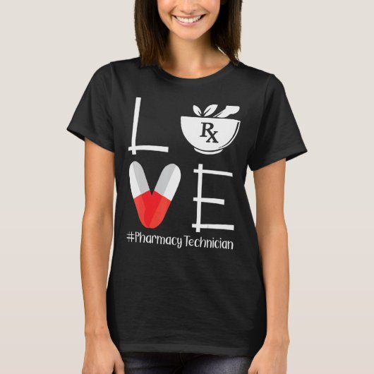 可愛い薬局技術の愛の薬局技術者 Tシャツ (正面)