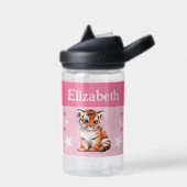 可愛い虎の名前を星の子供ピンクで追加 ウォーターボトル (左面)