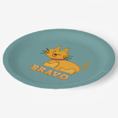 可愛い虎の子猫の動物ペット勇敢なブラボー漫画 ペーパープレート (アングル)