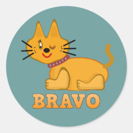 可愛い虎の子猫の動物ペット勇敢なブラボー漫画 ラウンドシール