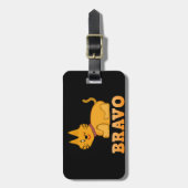 可愛い虎の子猫の動物ペット勇敢なブラボー漫画 ラゲッジタグ (正面縦)