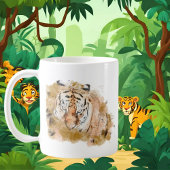 可愛い虎の恋人がモノグラムを加える コーヒーマグカップ