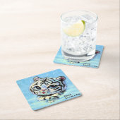 可愛い虎の猫を抱き締与えめてくれ スクエアペーパーコースター (インサイチュ)