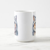 可愛い虎猫キティ吹ネコのバブルガム子供部屋 コーヒーマグカップ (中央)