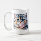 可愛い虎猫キティ吹ネコのバブルガム子供部屋 コーヒーマグカップ (左)