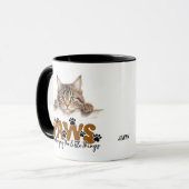 可愛い虎猫ストライプキッテンポーズ楽しむと マグカップ (正面左)