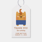 可愛い虎。キッズ動物園のサファリ感謝していー誕生日 ギフトタグ (正面)