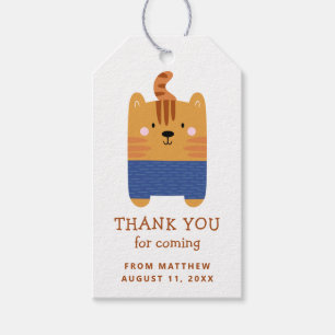 可愛い虎。キッズ動物園のサファリ感謝していー誕生日 ギフトタグ