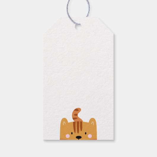 可愛い虎。キッズ動物園のサファリ感謝していー誕生日 ギフトタグ (裏面)