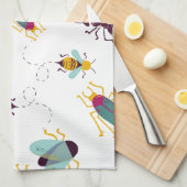 可愛い虫 キッチンタオル (四つ折り)