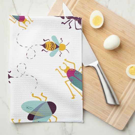 可愛い虫 キッチンタオル (四つ折り)