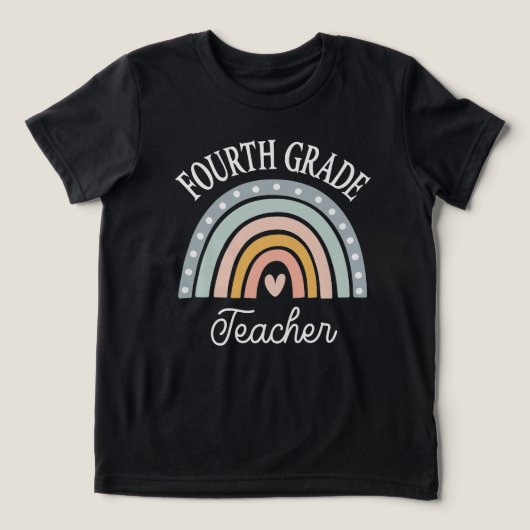 可愛い虹の小学4年生の先生 トライブレンドＴシャツ (デザイン正面)