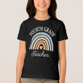 可愛い虹の小学4年生の先生 トライブレンドＴシャツ (正面)