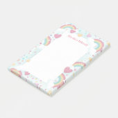 可愛い虹パーソナライズされた（ユダヤ教の）バル・ミツバーノートパッド ポストイット (アングル)