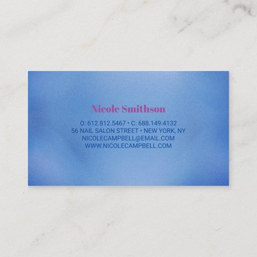 可愛い虹彩色ホログラフィックグリッターモノグラム 名刺 (裏面)