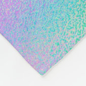 可愛い虹色の青いグリッターバルーンのモノグラム フリースブランケット (角)