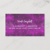 可愛い虹色パープルティール(緑がかった色)フェイクグリッターモノグラム 名刺 (裏面)