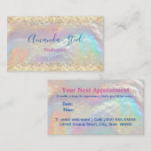 可愛い虹色フェイク金ゴールドグリッター 予約カード (正面/裏面)