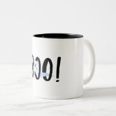 可愛い虹色ブルー幽霊ブー!ハロウィーンマグ ツートーンマグカップ (正面右)