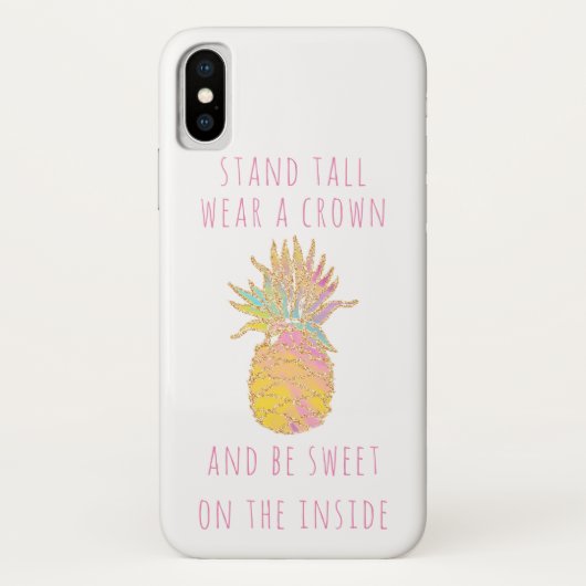 可愛い虹&金ゴールドパイナップルBe a Pineapple Case-Mate iPhoneケース (裏面)