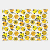 可愛い蜂の包みシートセット3 ラッピングペーパーシート (正面)