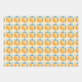 可愛い蜂の包み紙。ギフトラッピング。 ラッピングペーパーシート (正面2)