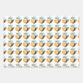 可愛い蜂の包み紙。ギフトラッピング。 ラッピングペーパーシート (正面)