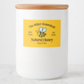 可愛い蜂の漫画とハチミツの瓶のラベルテンプレート フードラベル (正面)