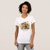可愛い蜂の甘い野の花の女性用Tシャツ Tシャツ (正面フル)