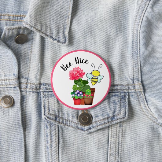 可愛い蜂の花とマルハナバチのピンバッジ 缶バッジ (インサイチュ)