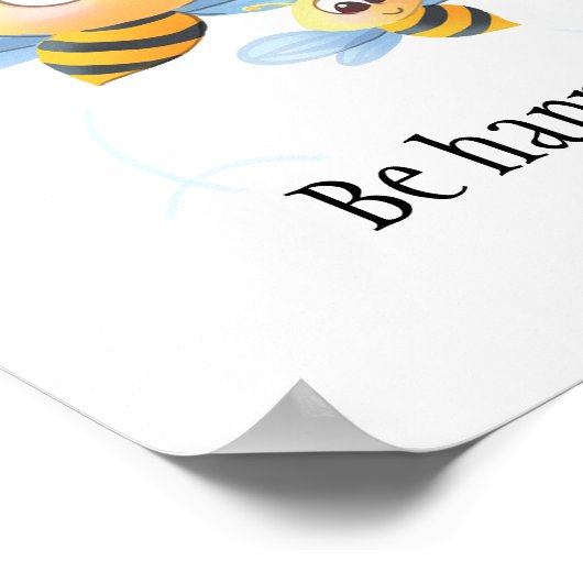 可愛い蜂はベビーや子供のためのハッピーウォールポスター ポスター (角)