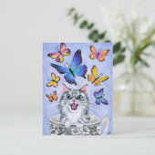 可愛い蝶々絵葉書 ポストカード (スタンド正面)